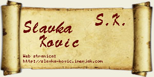 Slavka Ković vizit kartica